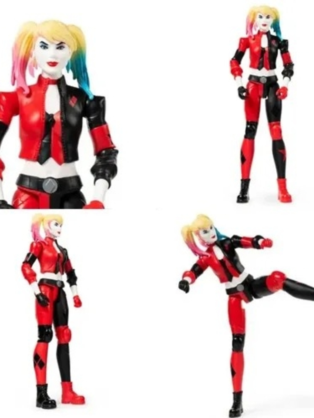 Harlequin-Inspired Kids Action Figure - Red & Black